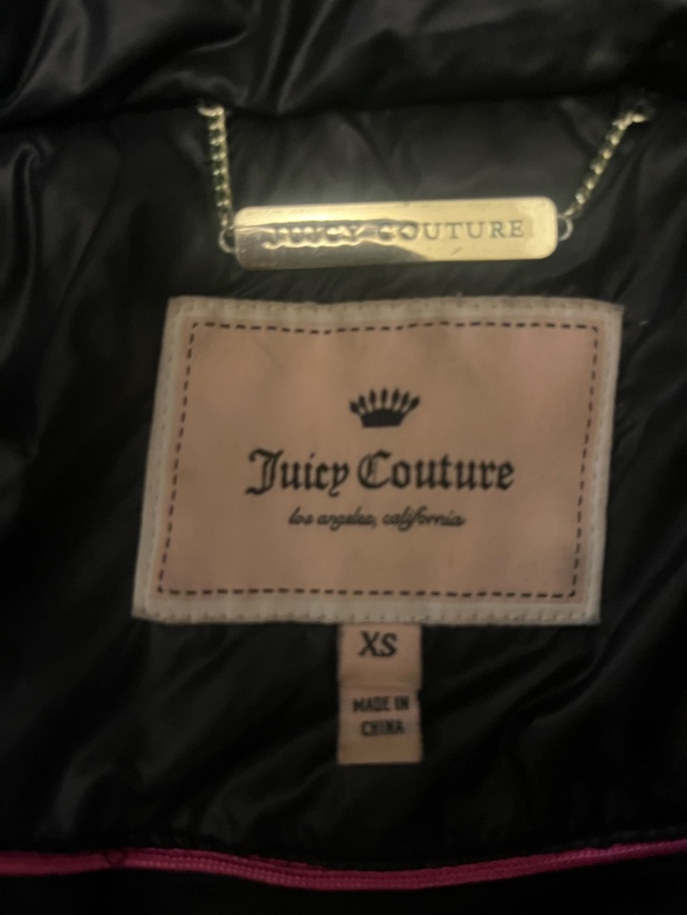 Juicy Couture Black Quilted Puffer Jacket with Faux Fur Trim - Picture 5 of 9